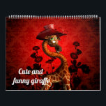 Cute and funny cartoon giraffe calendar<br><div class="desc">Cute and funny cartoon giraffe</div>