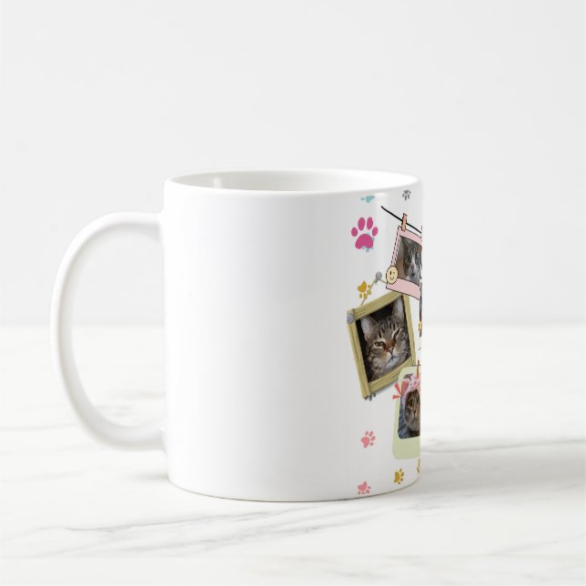 Cute and funny cat collage design  coffee mug (Left)