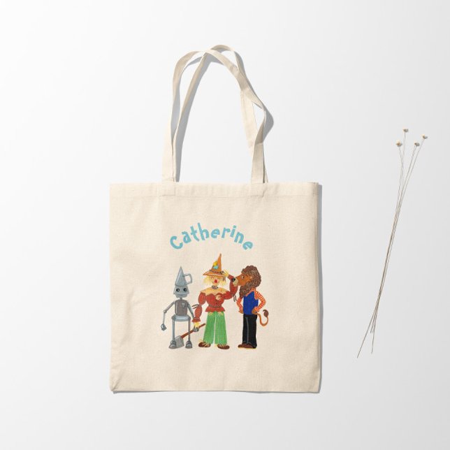 Cute and funny characters with your name 1 side tote bag (HANDBAGS WITH FUN CHARACTERS WITH YOUR NAME)