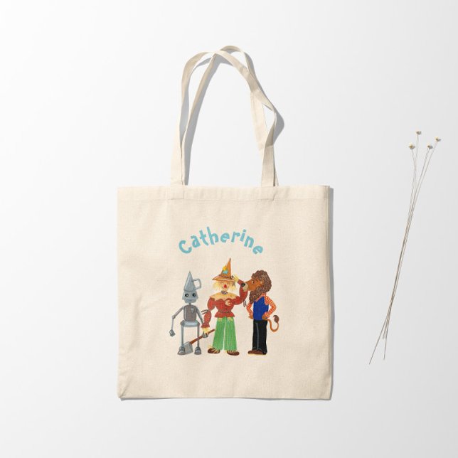 Cute and funny characters with your name tote bag (Creator Uploaded)