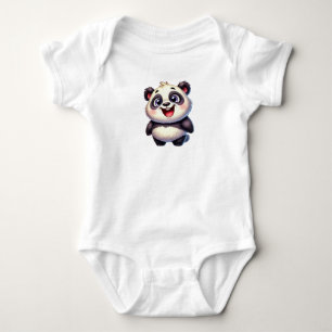 Cute and funny charming little panda baby bodysuit