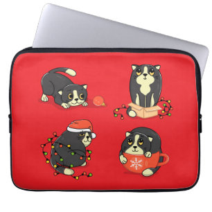 Cute and Funny Christmas Cats Laptop Sleeve