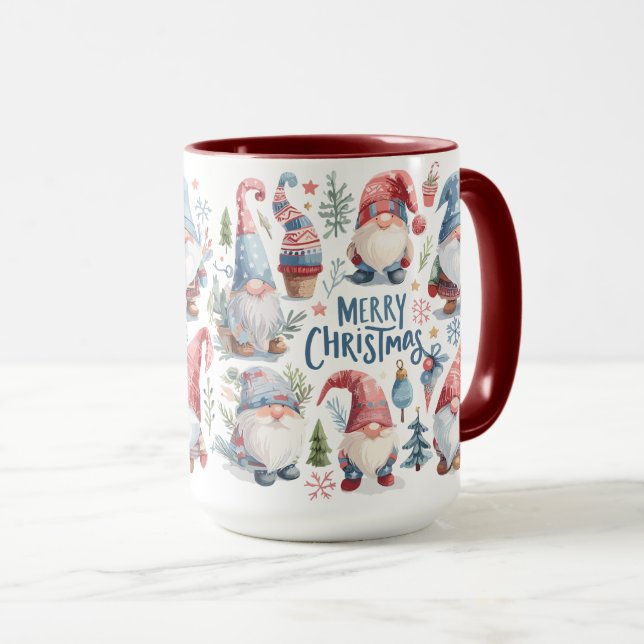 Cute and funny Christmas gnomes Mug (Front Right)