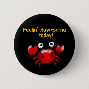 Cute and Funny Crab Design for Ocean Lovers 6 Cm Round Badge