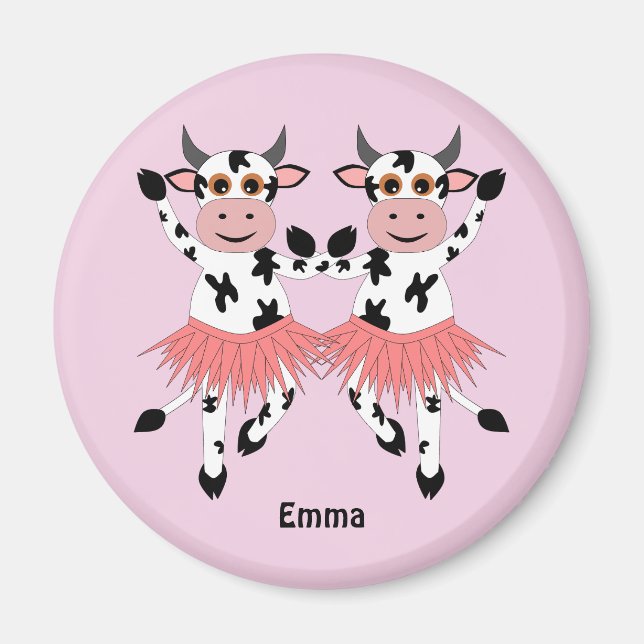 Cute and funny dancing cows    magnet (Front)