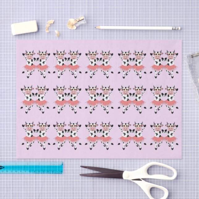 Cute and funny dancing cows    tissue paper (Craft)