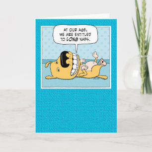 Cute and Funny Dog Wants a Nap Birthday Card
