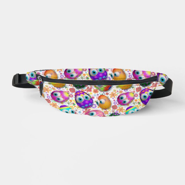 Cute and Funny Easter Eggs Cartoon Bum Bags (Front)