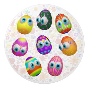 Cute and Funny Easter Eggs Cartoon Ceramic Knob