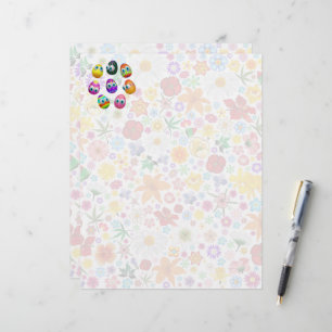 Cute and Funny Easter Eggs Cartoon Custom Letterhead