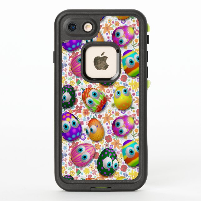 Cute and Funny Easter Eggs Cartoon LifeProof iPhone Case (Back)
