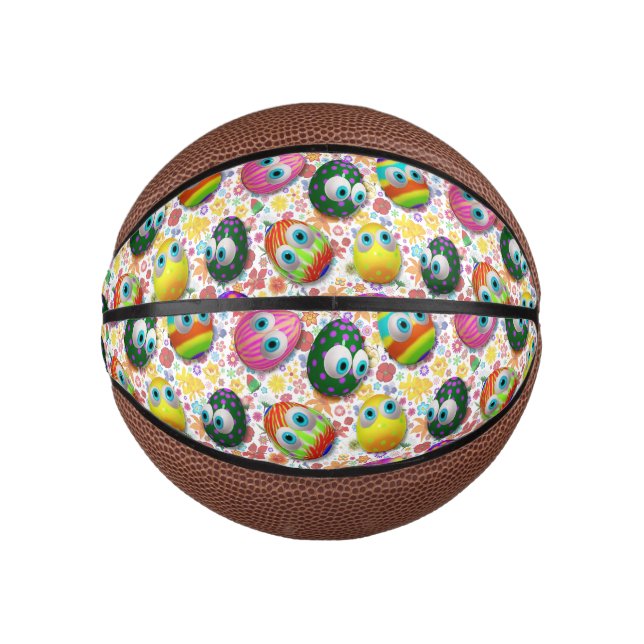 Cute and Funny Easter Eggs Cartoon Mini Basketball (Front)