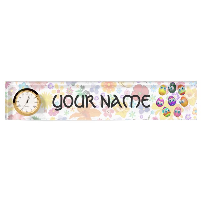 Cute and Funny Easter Eggs Cartoon Nameplate (Front)