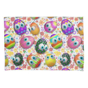Cute and Funny Easter Eggs Cartoon Pillowcase