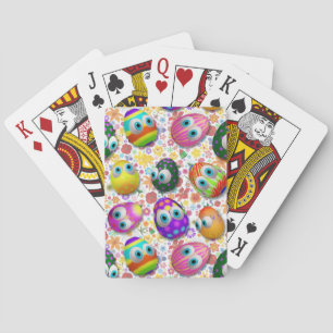 Cute and Funny Easter Eggs Cartoon Playing Cards