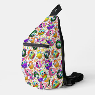 Cute and Funny Easter Eggs Cartoon Sling Bag