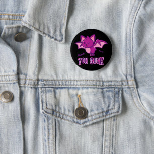 Cute and Funny Halloween Vampire Bats You Suck 6 Cm Round Badge