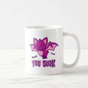 Cute and Funny Halloween Vampire Bats You Suck Coffee Mug