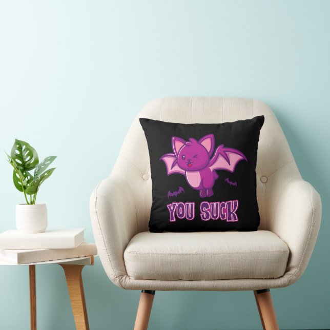 Cute and Funny Halloween Vampire Bats You Suck Cushion (Chair)