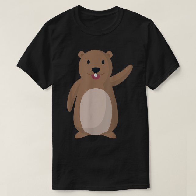Cute and Funny Happy Groundhog Day Shirt (Design Front)