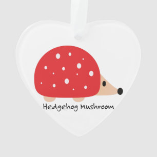 Cute and Funny Hedgehog Mushroom Ornament