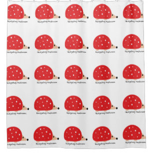 Cute and Funny Hedgehog Mushroom Shower Curtain