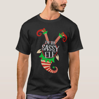 Cute And Funny Im The Sassy Elf Christmas T-Shirt