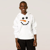 Cute and Funny Kids Snowman Face Festive Hoodies (Front Full)