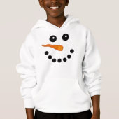 Cute and Funny Kids Snowman Face Festive Hoodies (Front)