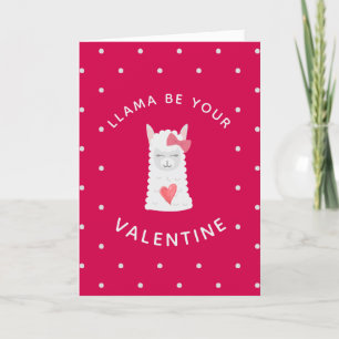 Cute and Funny LLama Valentine's Day Holiday Card
