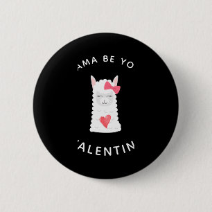 Cute And Funny Llama Valentines Day T Shirt 6 Cm Round Badge
