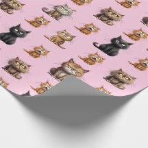 Cute And Funny Mad Angry Black, Orange Cat Pink
