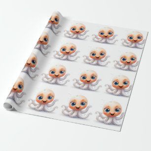 cute and funny octopus wrapping paper