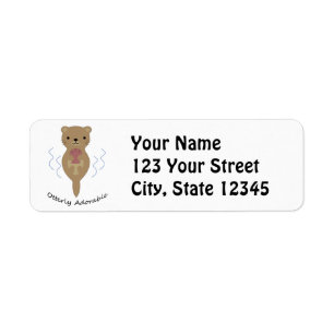 Cute and Funny Otterly Adorable Otter Return Address Label