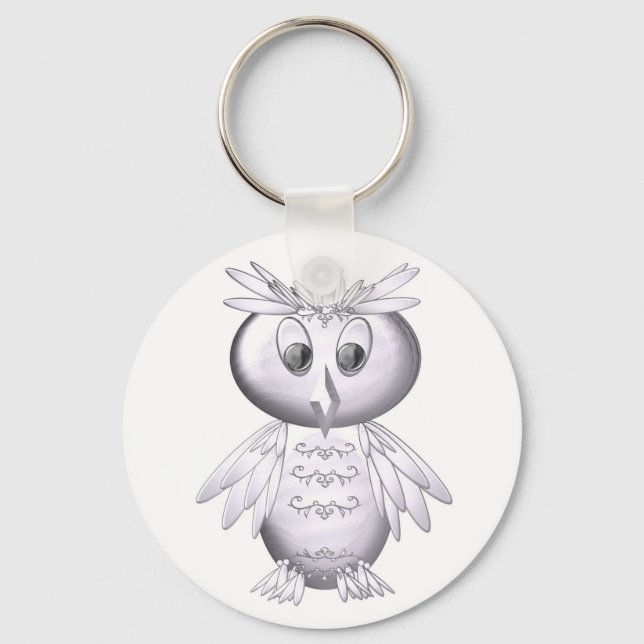 cute and funny owl pattern key ring (Front)