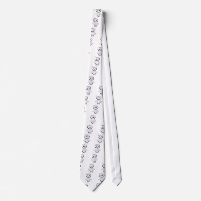 cute and funny owl pattern tie (Front)