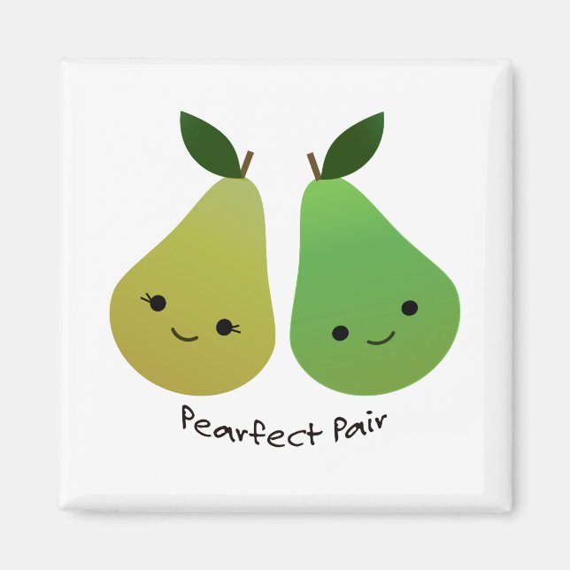 Cute and Funny Pearfect Pair Pears Magnet (Front)