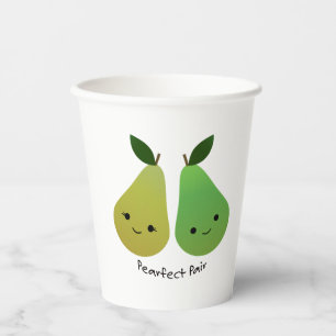 Cute and Funny Pearfect Pair Pears Paper Cups