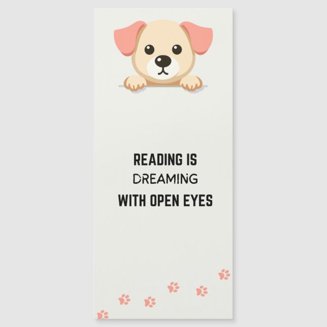 cute and Funny peeking dog bookmark with Quote (Front)