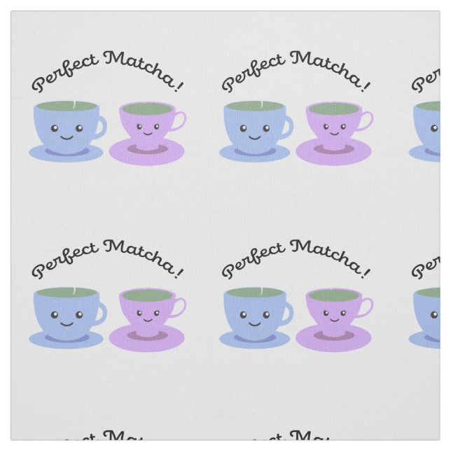 Cute and Funny Perfect Matcha Fabric (Swatch)