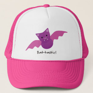 Cute and Funny Pink Battastic Bat Trucker Hat