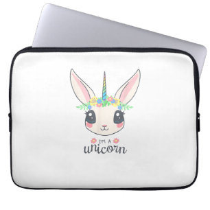 cute and funny rabbit unicorn  laptop sleeve