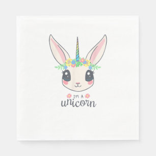 cute and funny rabbit unicorn napkin