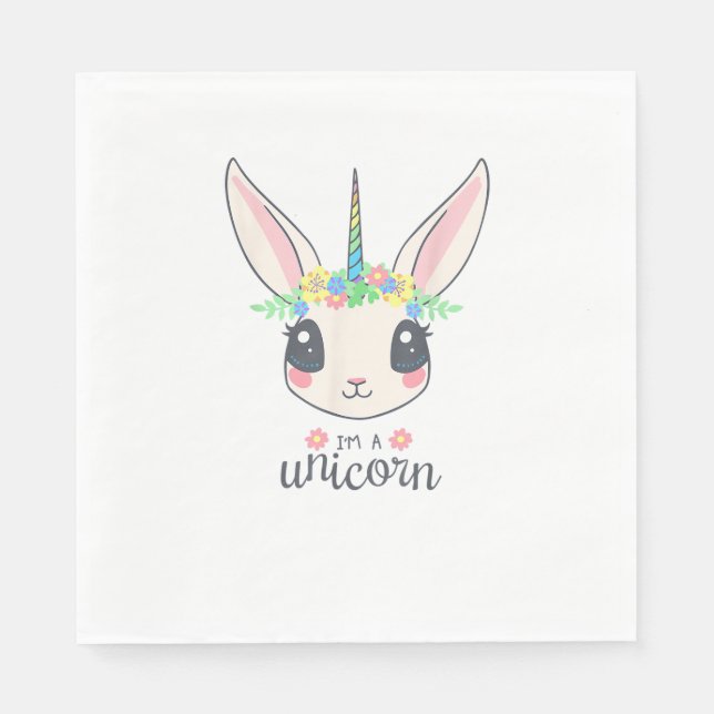cute and funny rabbit unicorn  napkin (Front)