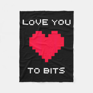 Cute And Funny Retro 8-bit Valentines Day For Nerd Fleece Blanket