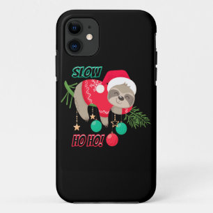 Cute and Funny Santa's Sloth Slow Ho Ho iPhone 11 Case