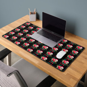 Cute and Funny Santa's Sloth Slow Ho Ho Desk Mat