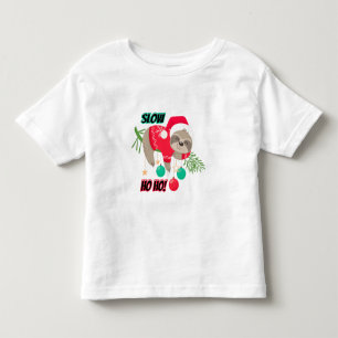 Cute and Funny Santa's Sloth Slow Ho Ho Toddler T-Shirt