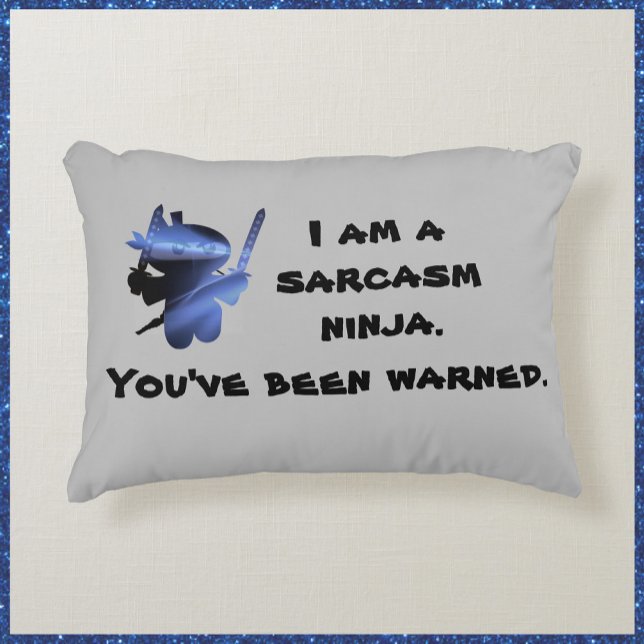 Cute and Funny Sarcasm Ninja Decorative Cushion (Bookmark my store! https://www.zazzle.com/store/capricepetit)