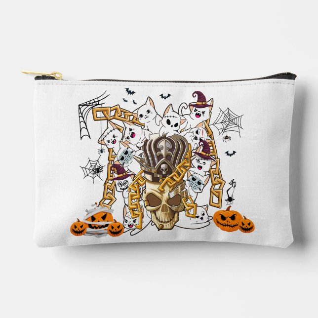 Cute and Funny Spooky Evil Cats Accessory Pouch (Front)
